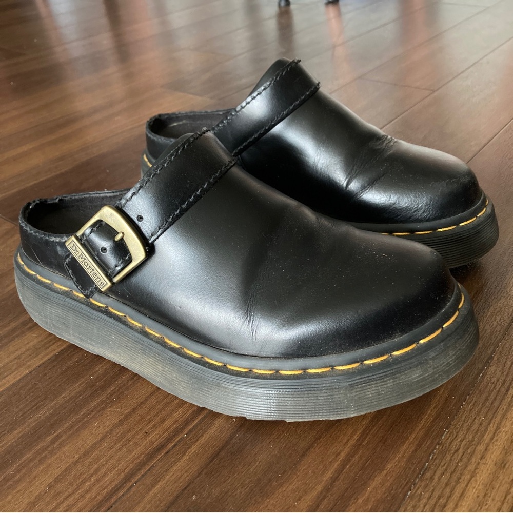 Dr. Martens Black Leather Clogs